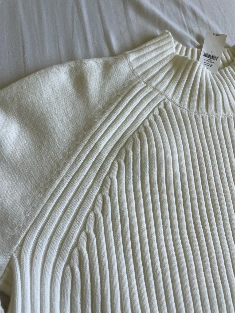 Banana Republic Men’s Ivory/Bone Ribbed Mock-Neck Sweater
